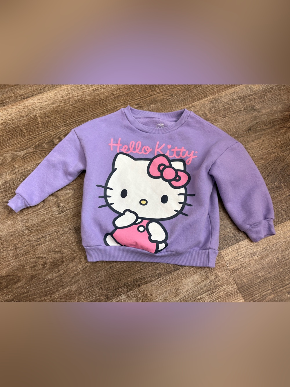 Hello Kitty Lavender Crewneck Sweatshirt with Pink Accent